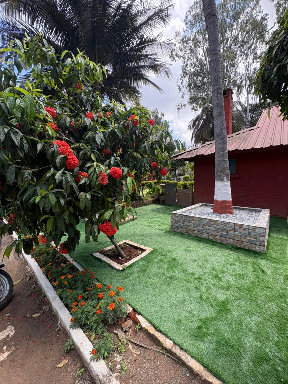 artificial grass garden installation