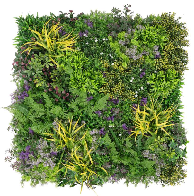 Evergreen Luxe artificial vertical garden wall with rich foliage, artificial plants vertical garden panels, and lifelike textures ideal for modern interiors or exteriors.