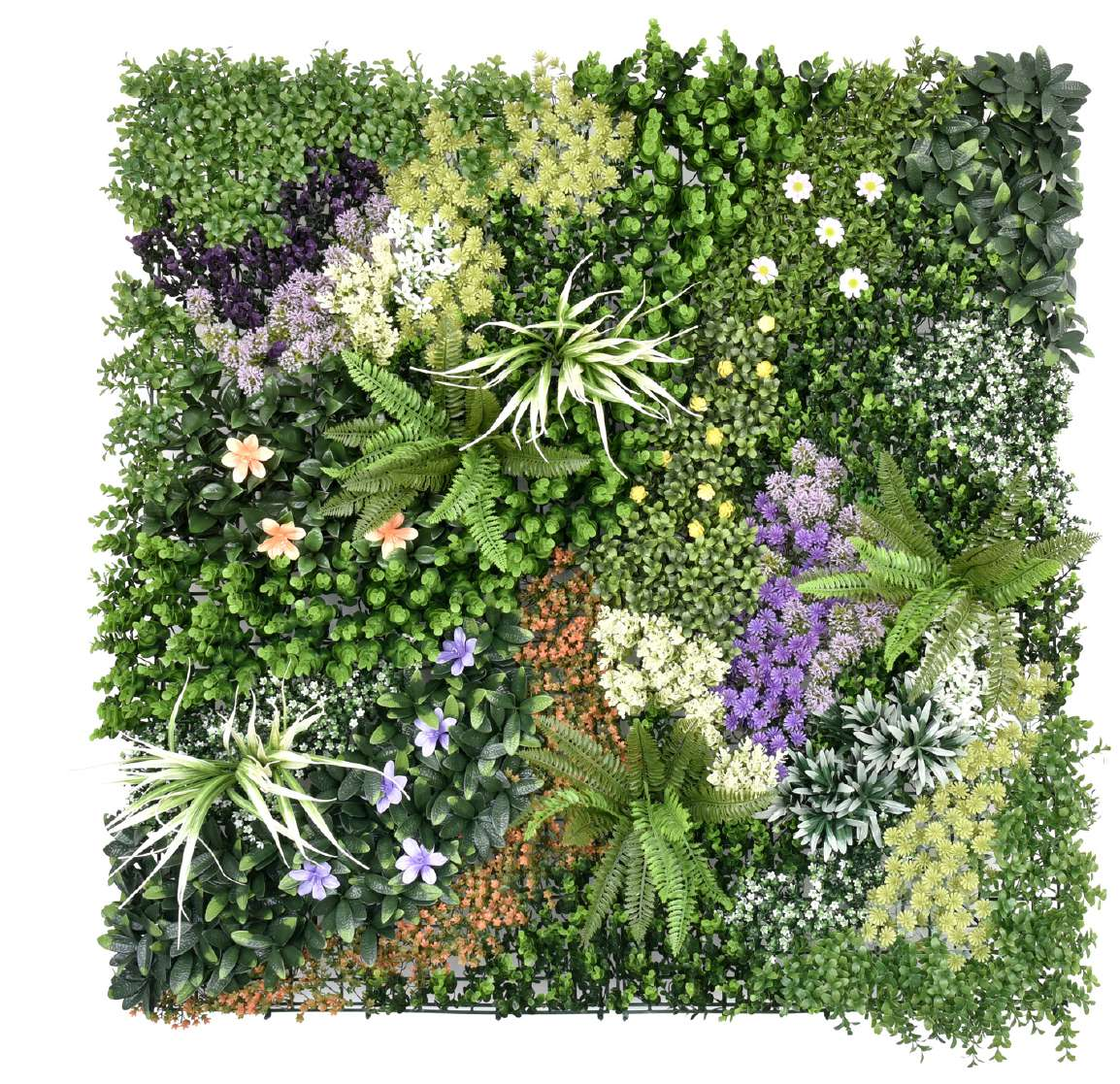 Evergreen artificial plants vertical garden with realistic fake vertical garden panels for indoor and outdoor use