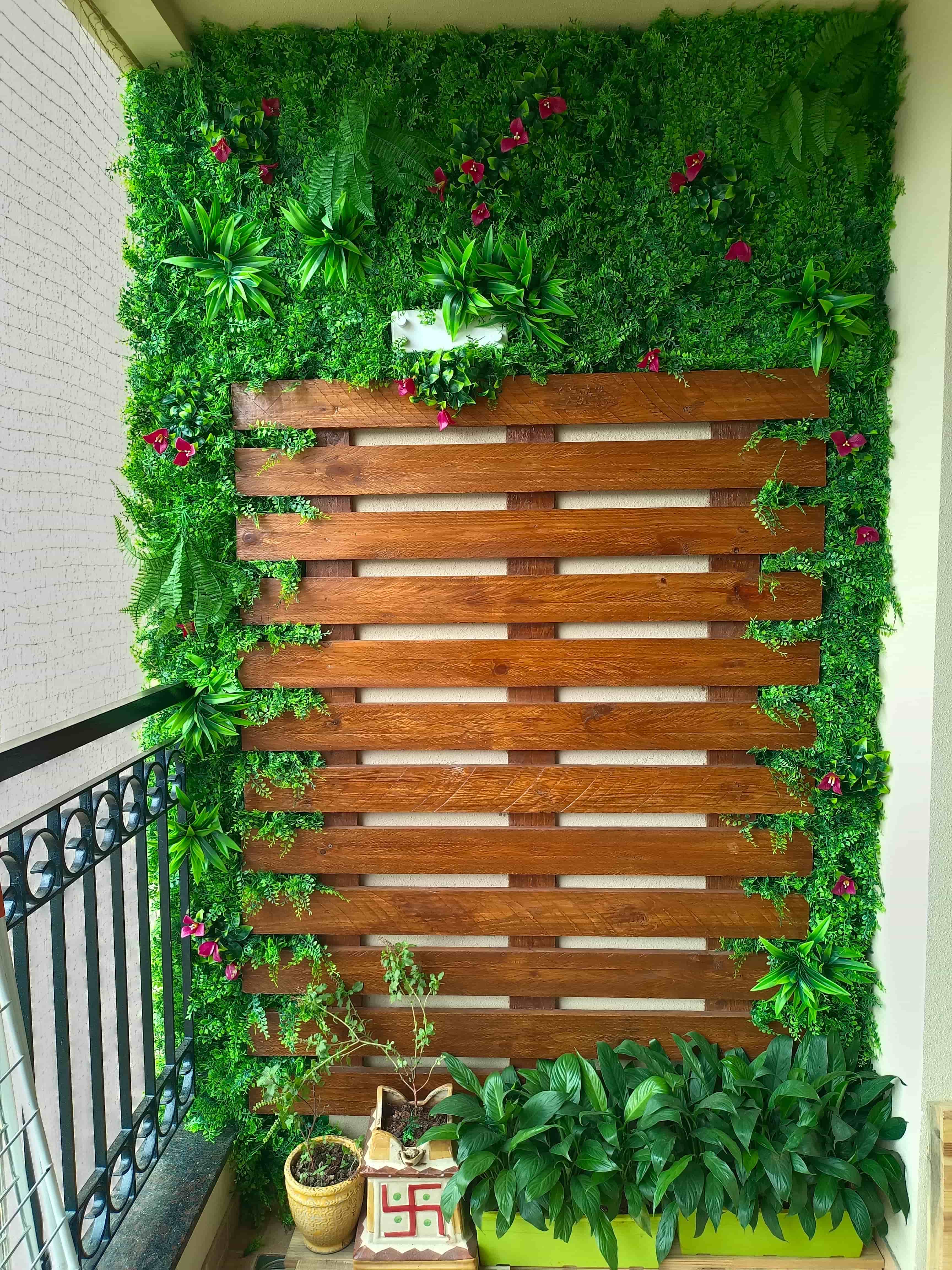 Vertical Garden Wall with Ivy Panels